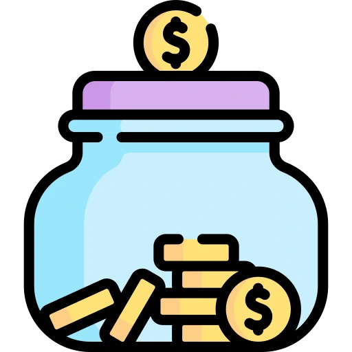 icono de jarrón con monedas